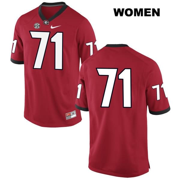 Georgia Bulldogs Women's Andrew Thomas #71 NCAA No Name Authentic Red Nike Stitched College Football Jersey IYL6756BL